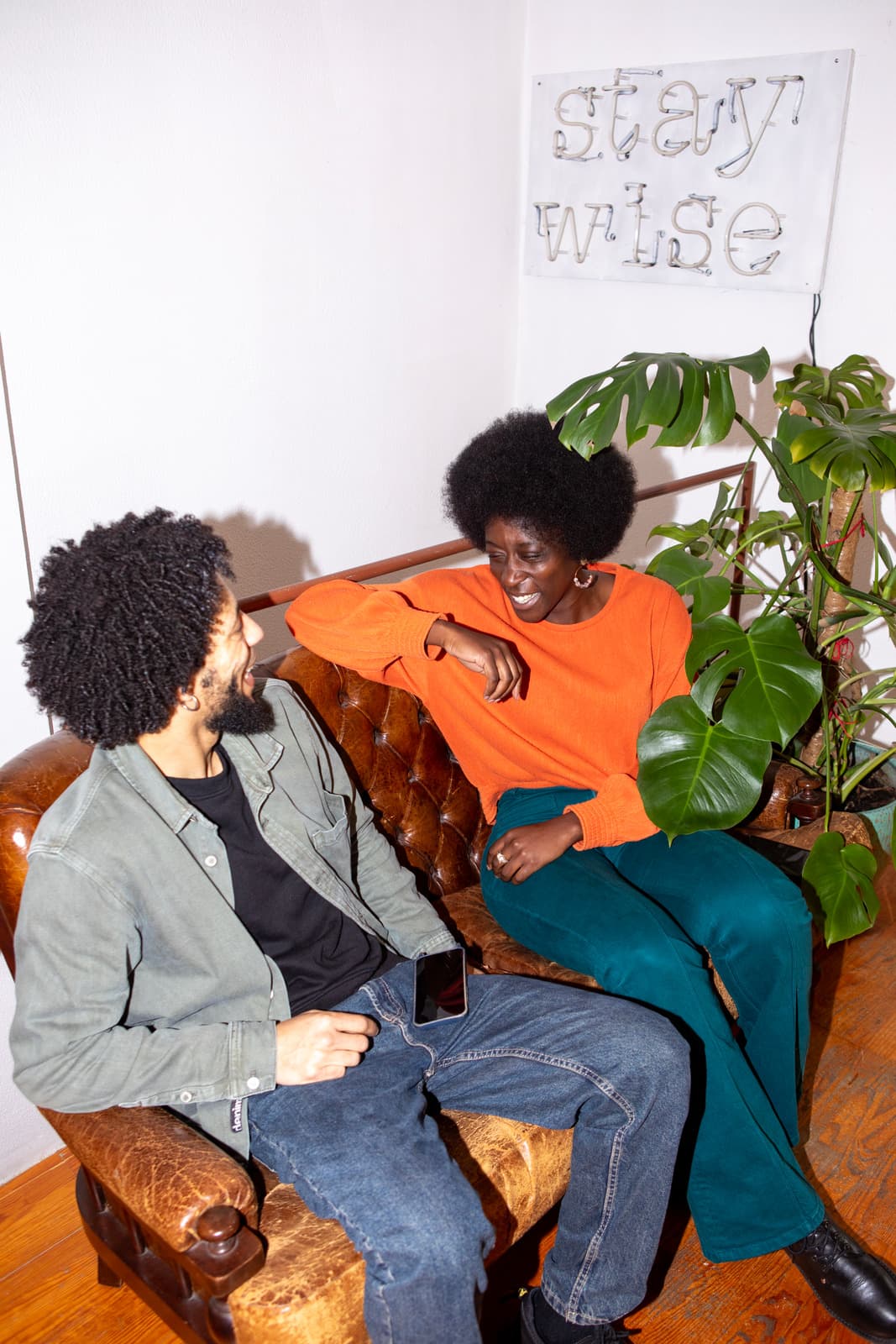 Two people in conversation